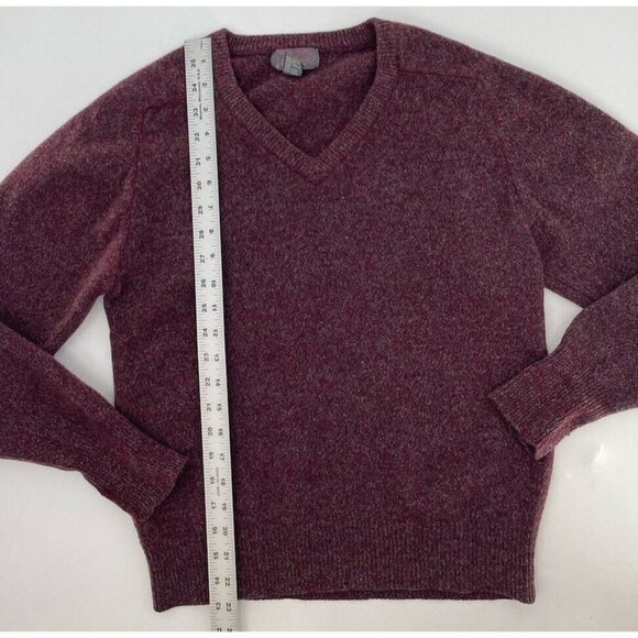 Vintage Lord & Taylor The Man Shop Sweater 100% LambsWool Burgundy Pullover Sz M - Picture 10 of 11